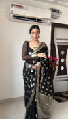 SF 621 Blck Silver Soft Weaving Designer Sarees Wholesale Market In Surat